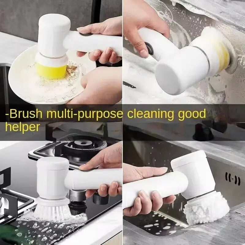 2025 New Electric Spin Scrubber,Bathroom Cleaning Brush Power Scrubber With 5 Replaceable Brush Heads, Electric Cleaning Brush